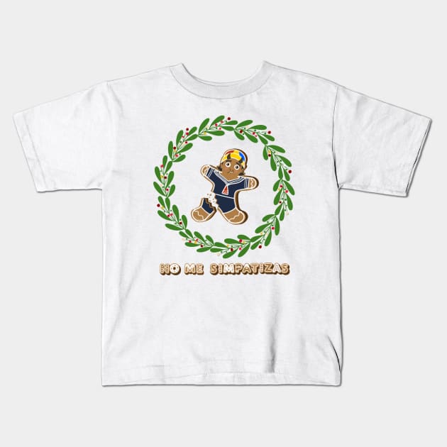 Funny Latino Ugly Christmas Gingerbread Pan Dulce Sidekick Chavo Kids T-Shirt by Francielandia